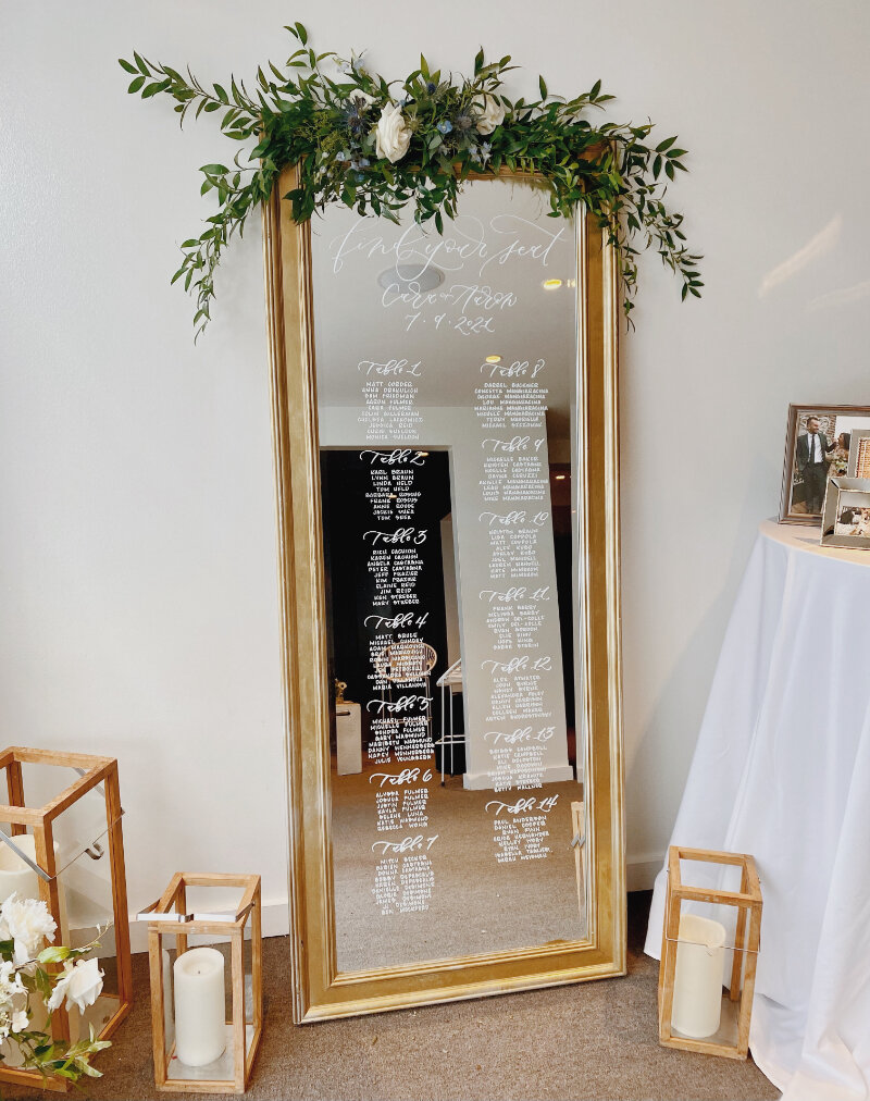 Photography Credit: Skylar Arden This mirror is available to rent through a partnership with Karma Flowers!