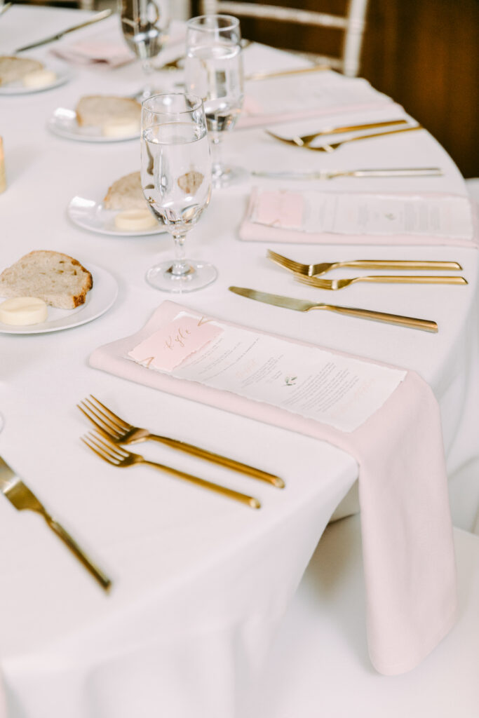 wedding calligraphy menu and table settings- how to start your wedding stationery business 